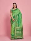 Women's Woven Design Patola Art Silk Saree With Blouse Piece