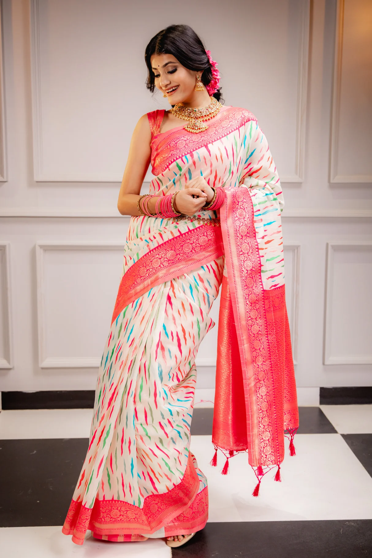 Women's Woven Design Banarasi Style Art Silk Saree With Blouse Piece 4 - Image 2