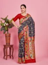 Women's Woven Design Patola Art Silk Saree With Blouse Piece 5