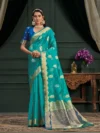 Women's Woven Design Banarasi Orgenza Saree With Blouse Piece 2