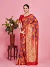 Women's Woven Design Patola Art Silk Saree With Blouse Piece 2