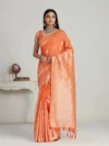 Women's Woven Design Banarasi Style Poly Cotton Saree With Blouse Piece